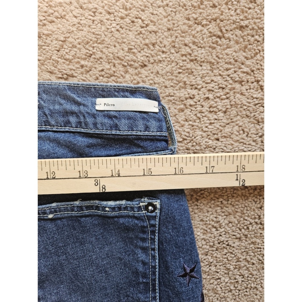 Pilcro 28 Slim Boyfriend Jeans Star‎ Embroidered Sequin Anthropologie Boho Y2K - Picture 6 of 8